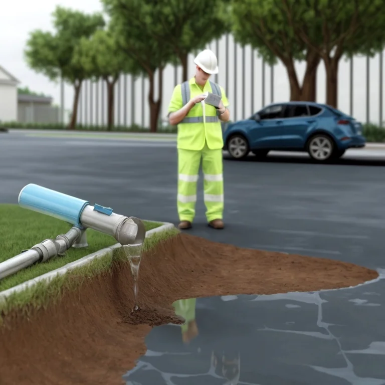 Técnico aplicando equipamento de detecção acústica em terreno urbano